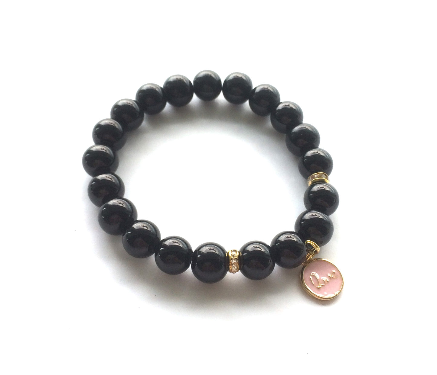 love-rosa-sort-armbånd