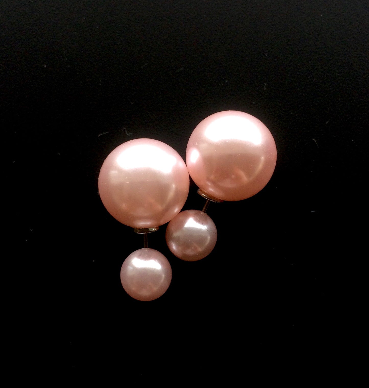 rosa-perle-dobbel-øredobber-ørepynt