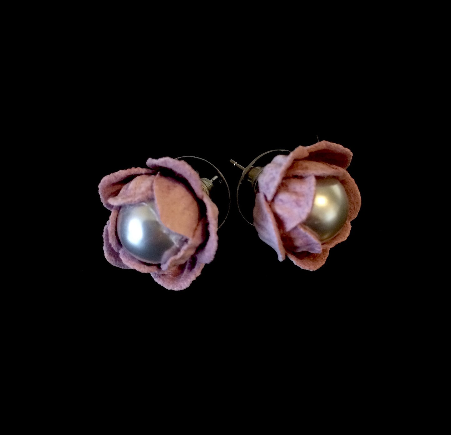 rosa-perle-blomst-øredobber-ørepynt