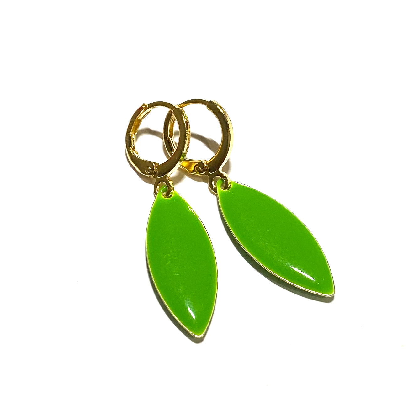 grønn-gull-øreringer-øreanheng-ørepynt