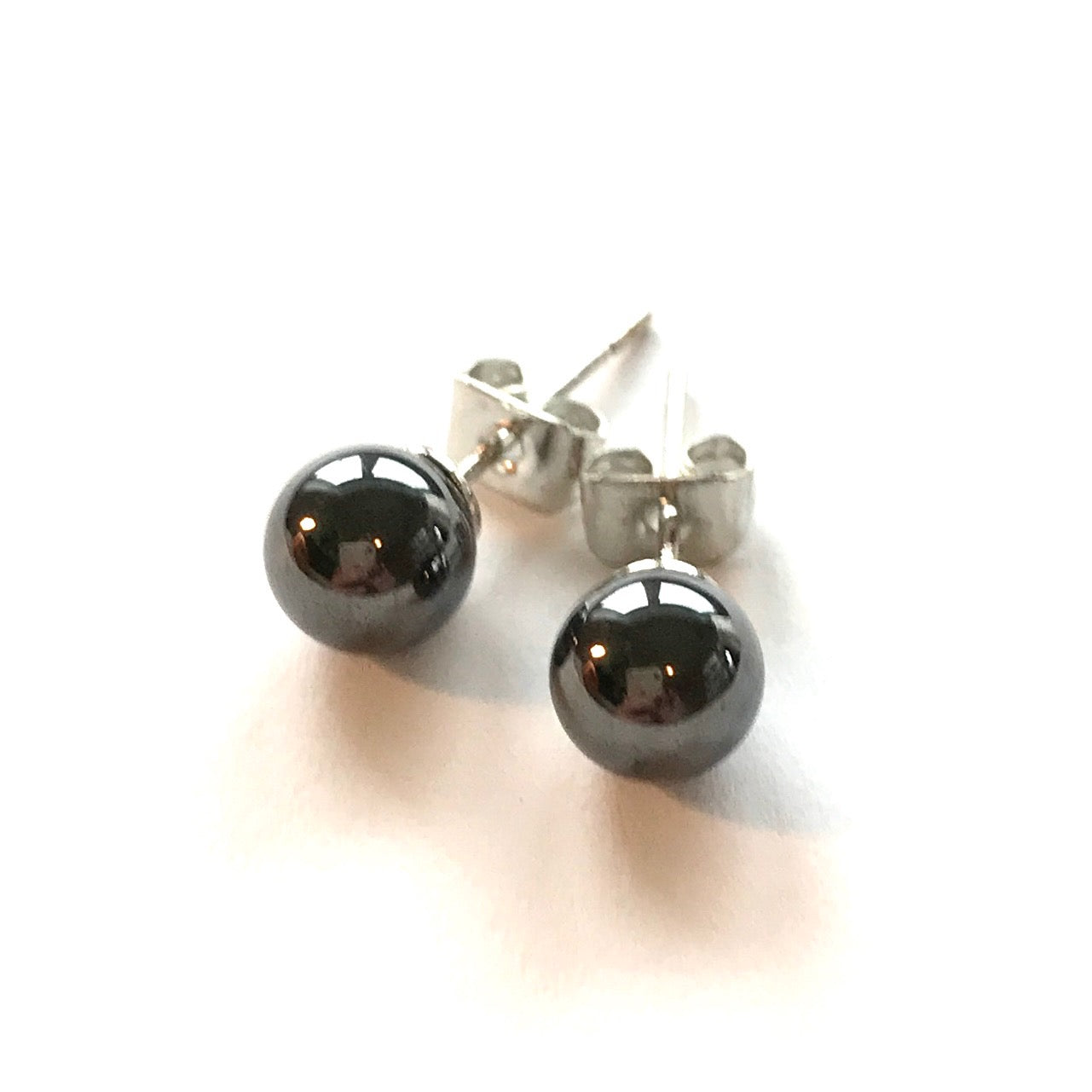 grå-hematitt-blodstein-stål-øredobber-ørepynt