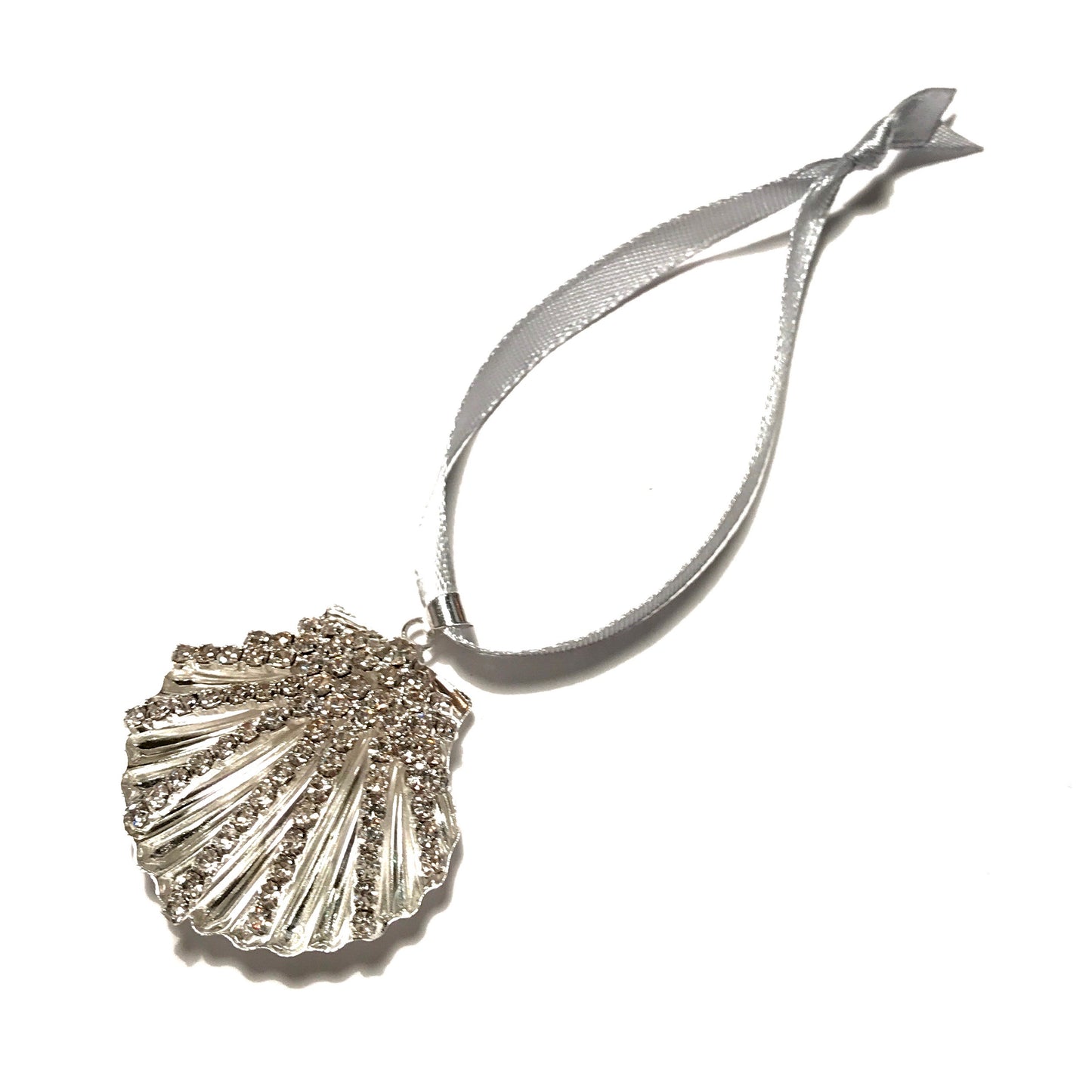 skjell-sølv-grå-juletrepynt