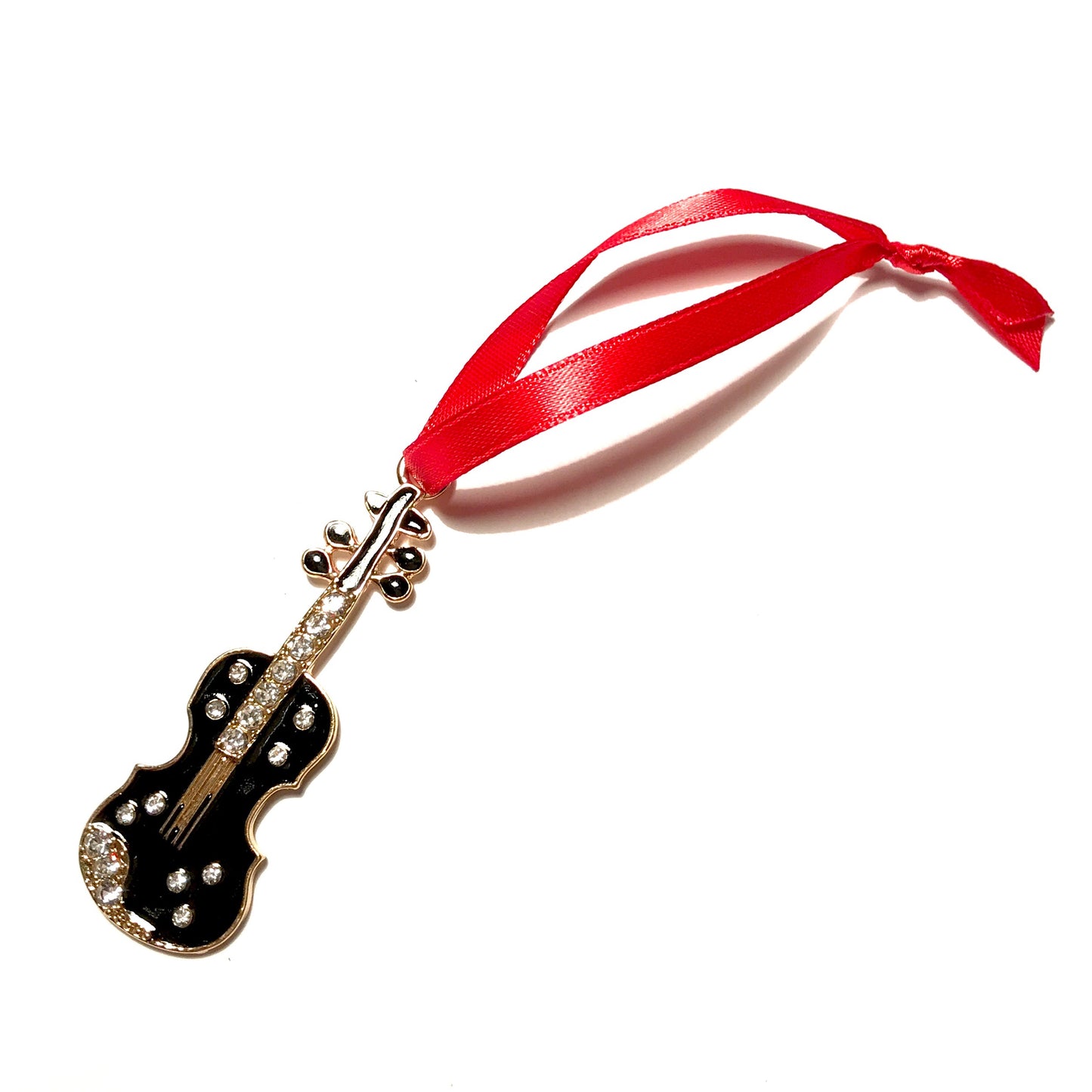 sort-fele-fiolin-instrument-rød-juletrepynt