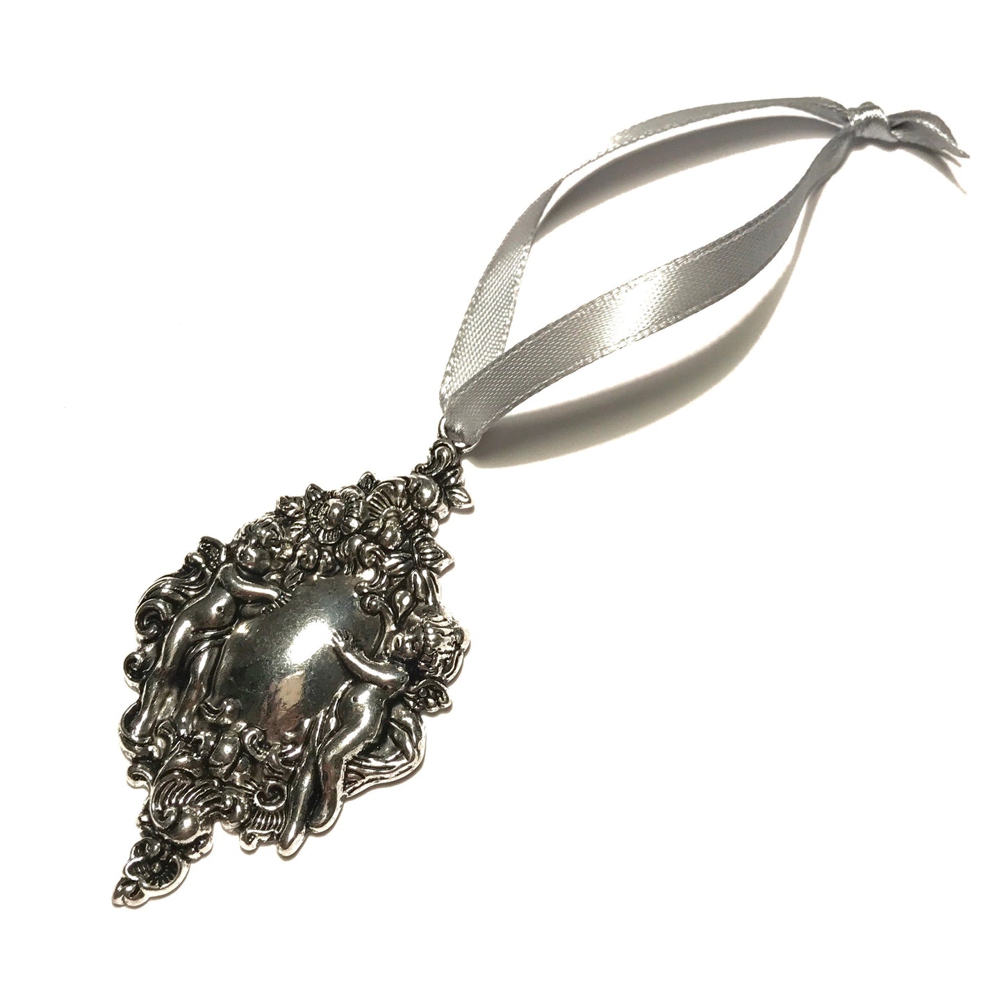 ornament-engel-sølv-grå-juletrepynt