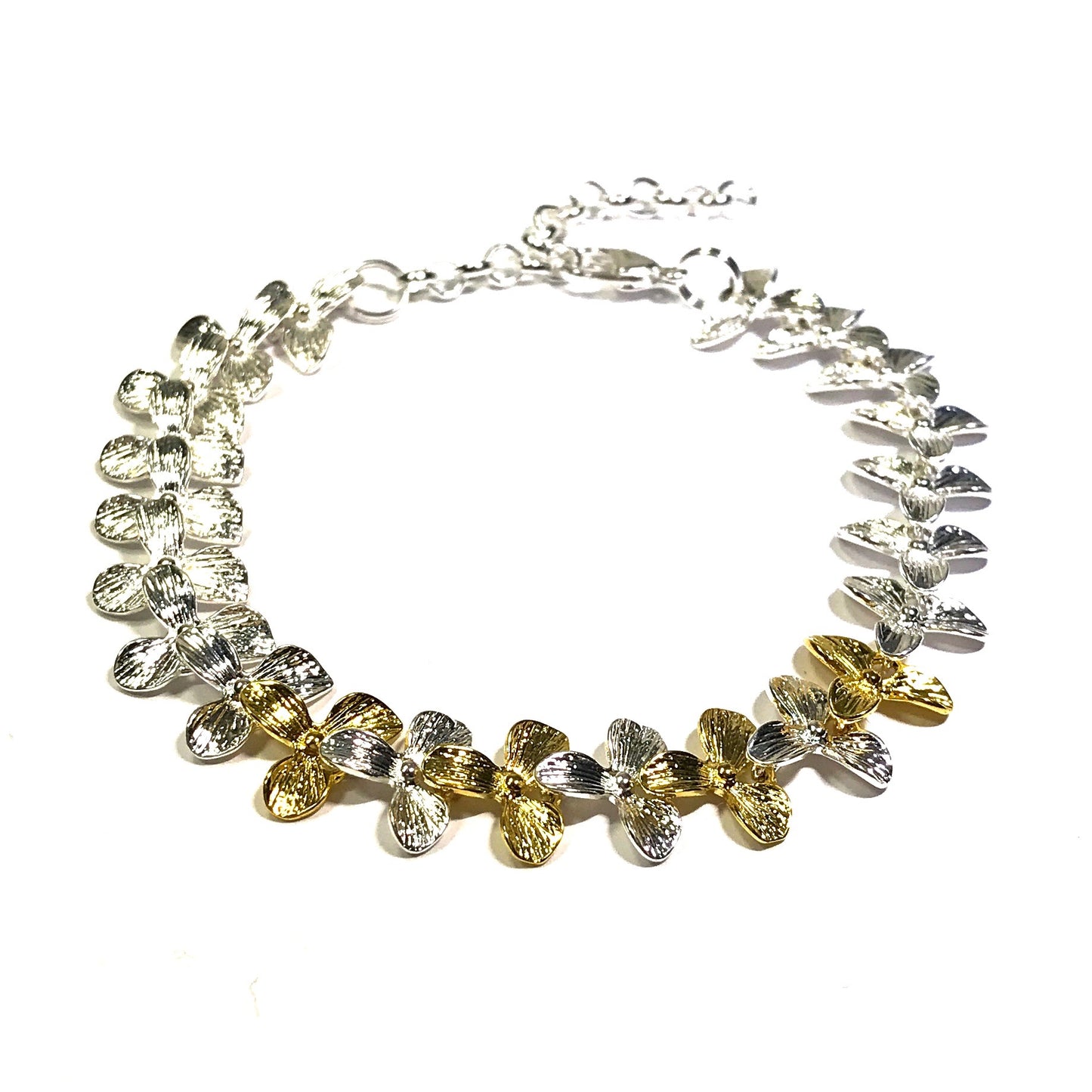 gull-sølv-orkide-blomst-armbånd