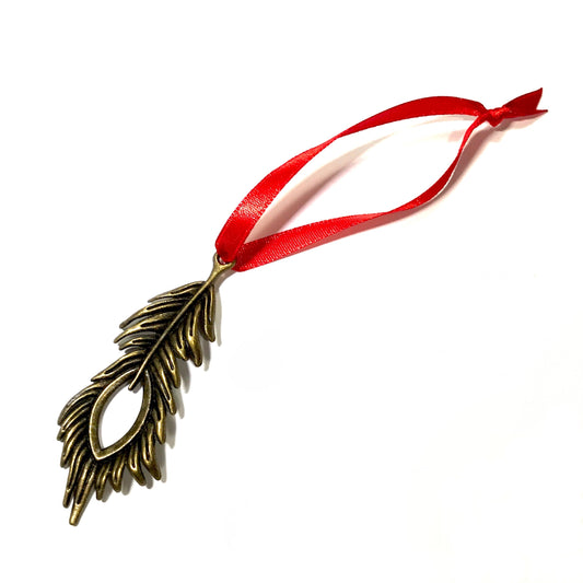 fjær-bronse-rød-juletrepynt