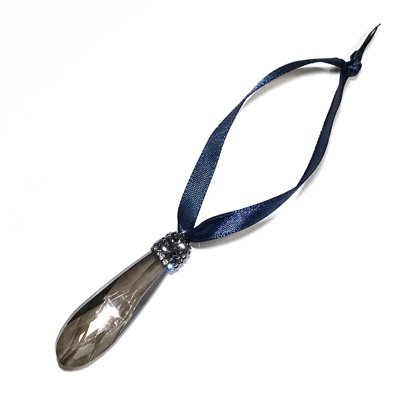 glass-dråpe-sølv-blå-juletrepynt