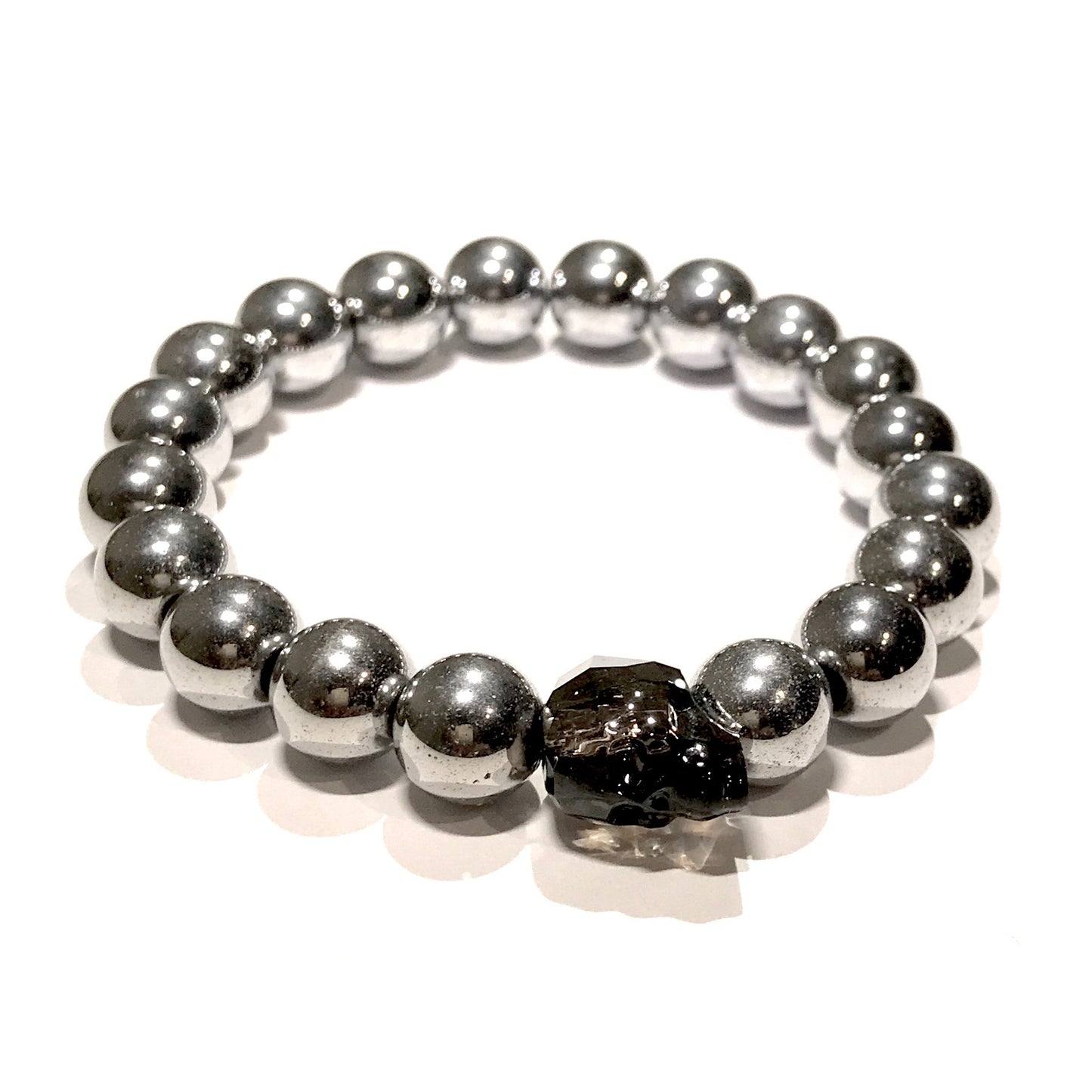 swarovski-hodeskalle-grå-hematitt-blodstein-armbånd