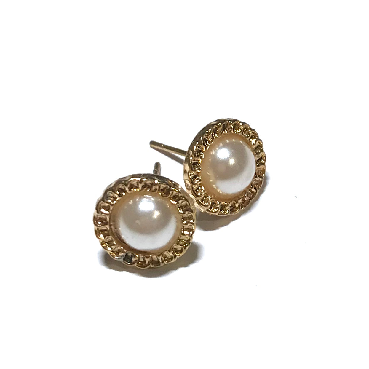 hvit-perle-gull-øredobber-ørepynt