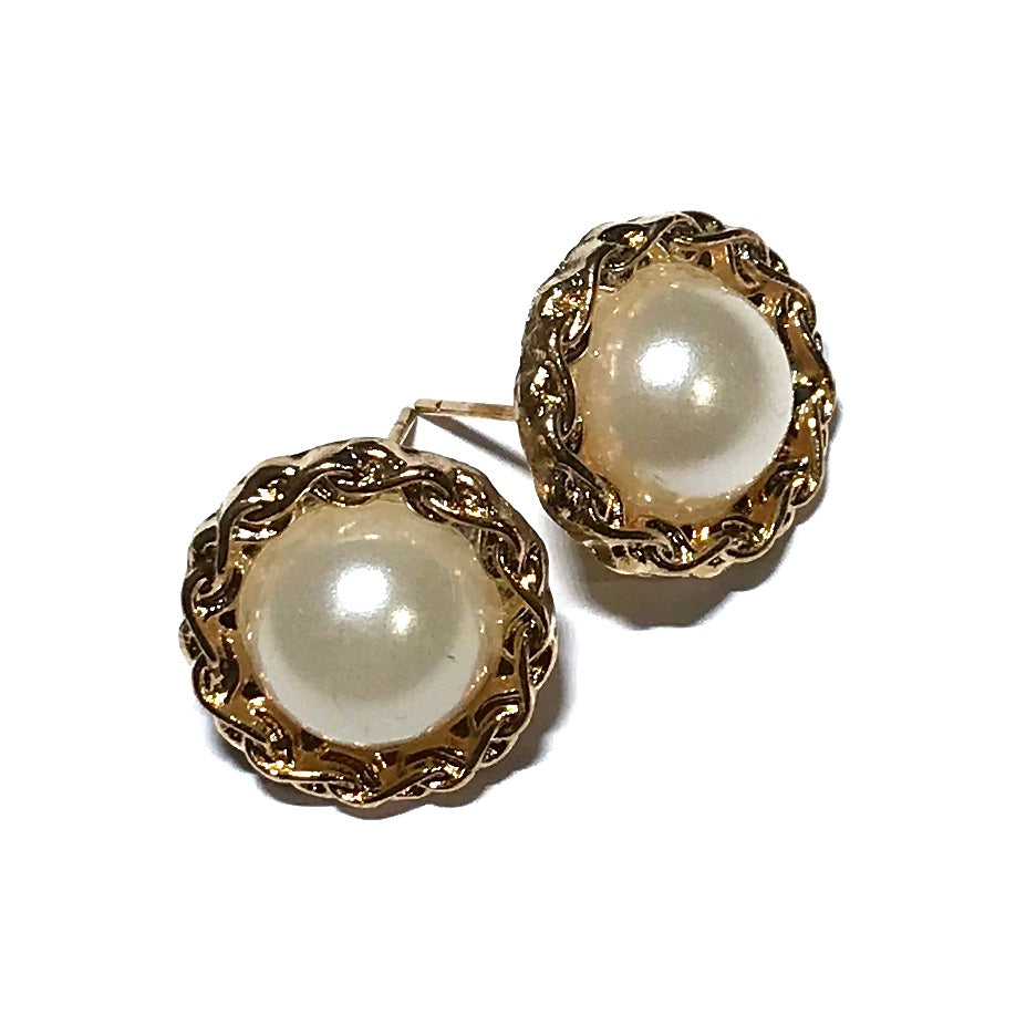 perle-gull-øredobber-ørepynt