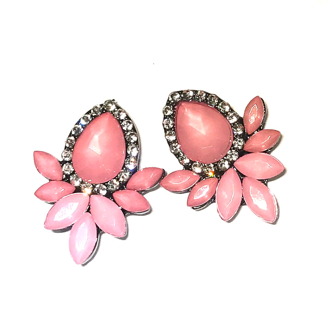 rosa-glitter-store-øredobber-ørepynt