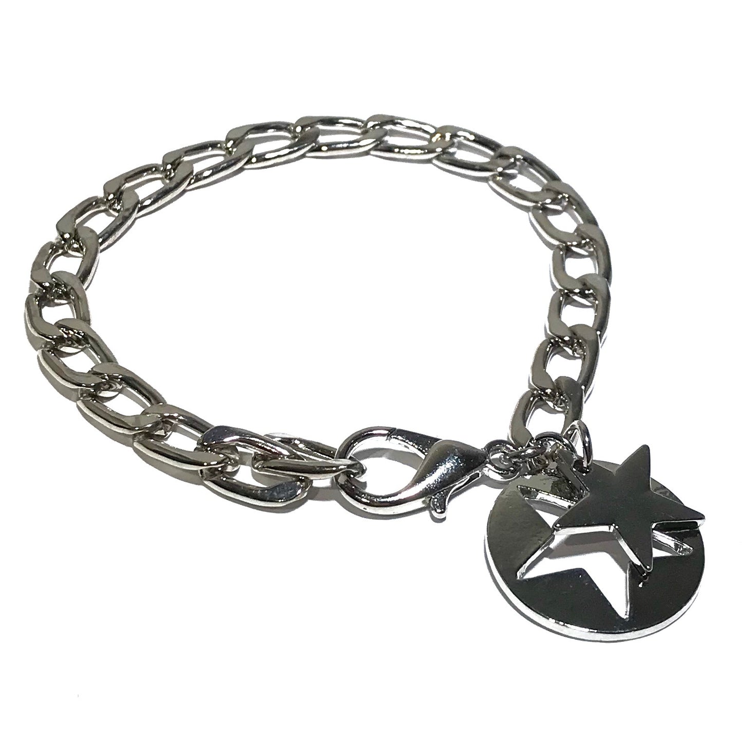 stjerne-sølv-kraftig-lenke-armbånd