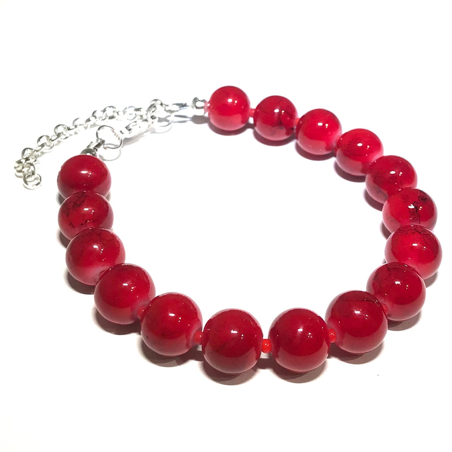 rød-glass-sølv-armbånd