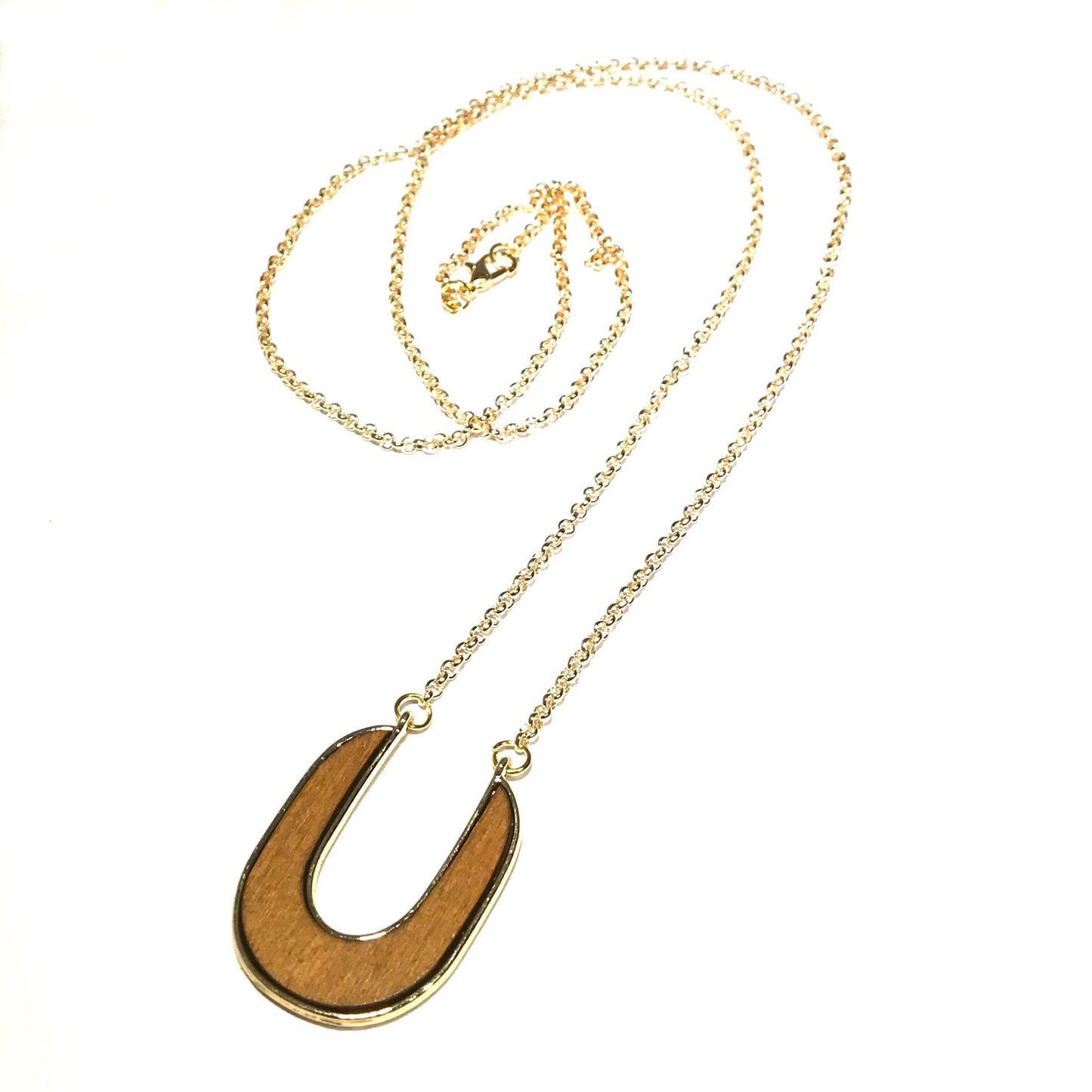 oker-gul-brun-gull-langt-smykke-halskjede