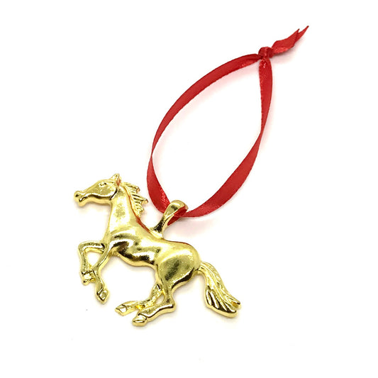 hest-gull-rød-juletrepynt