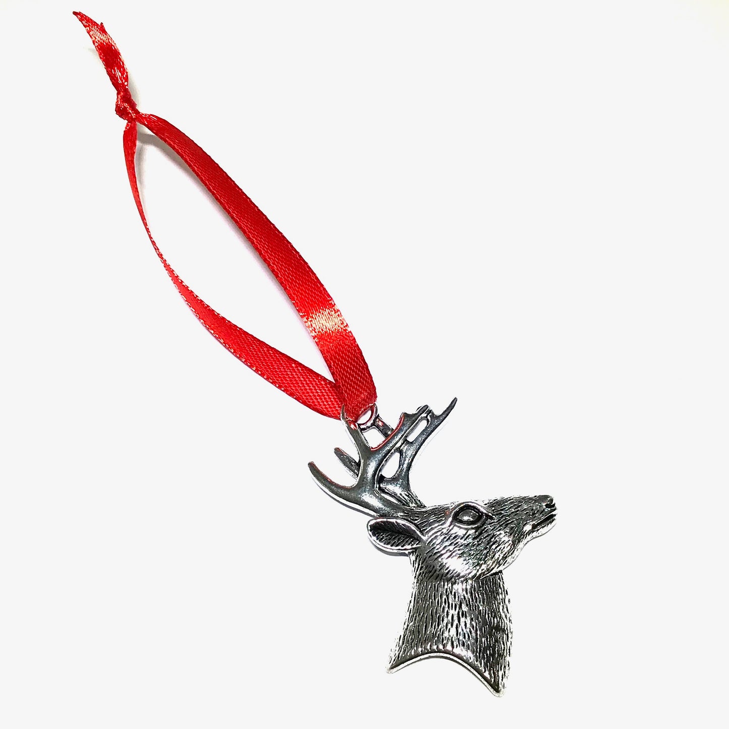 hjort-sølv-rød-juletrepynt