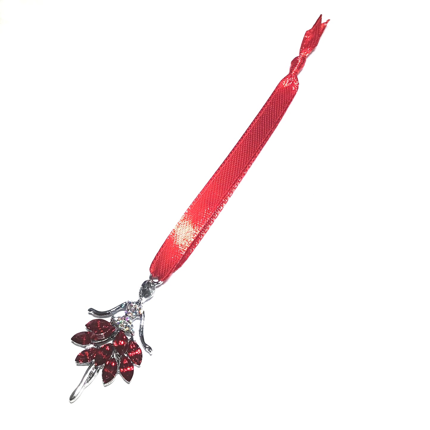 ballerina-dame-sølv-rød-juletrepynt