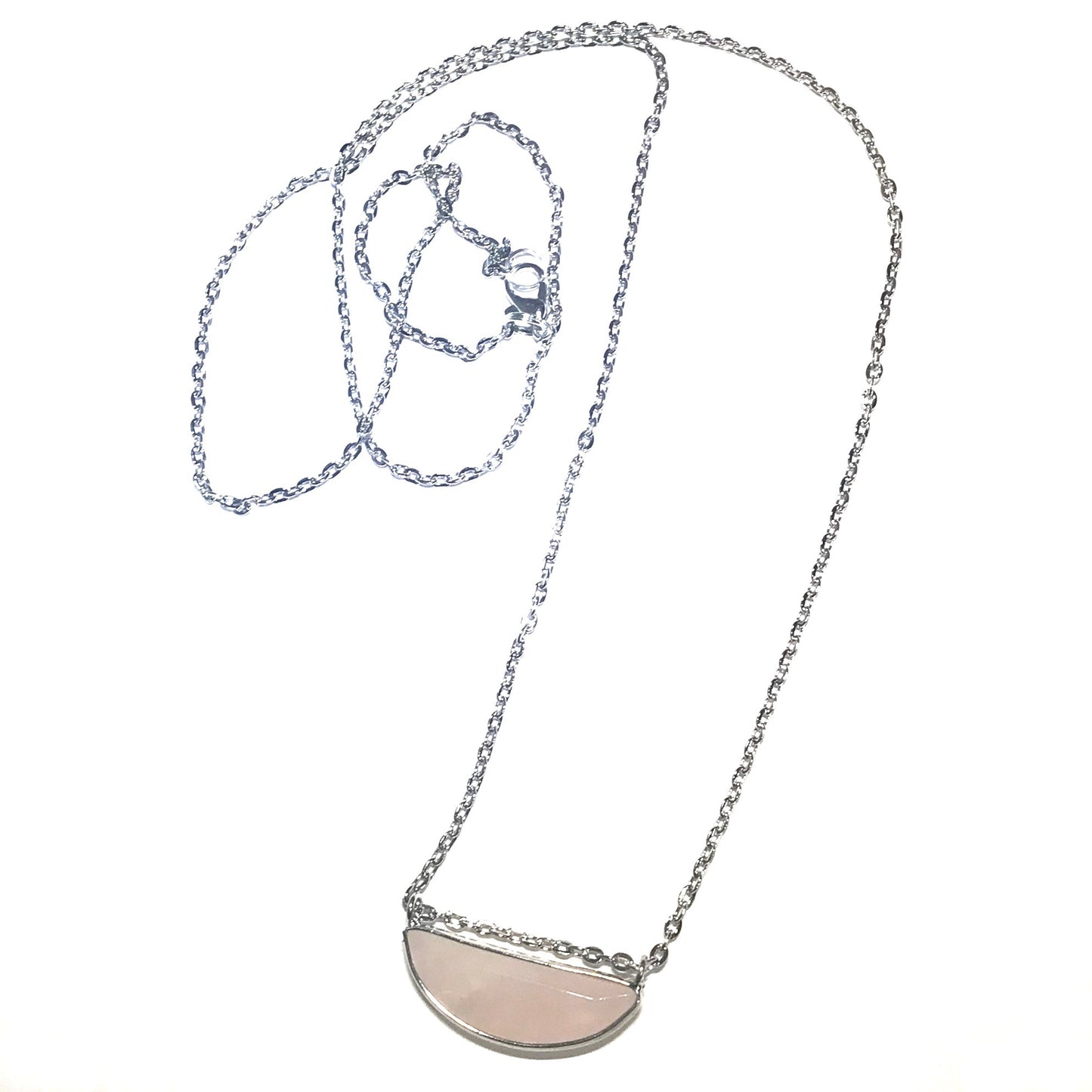 rosa-stein-halvmåne-langt-smykke-halskjede