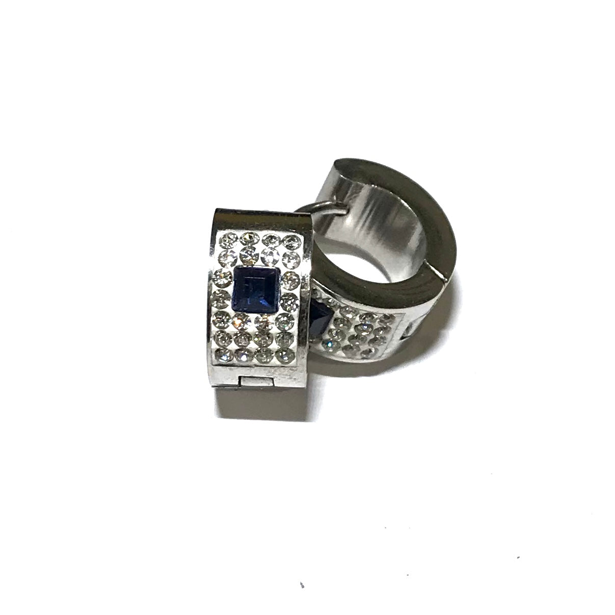 sølv-stål-blå-glitter-øreringer-ørepynt