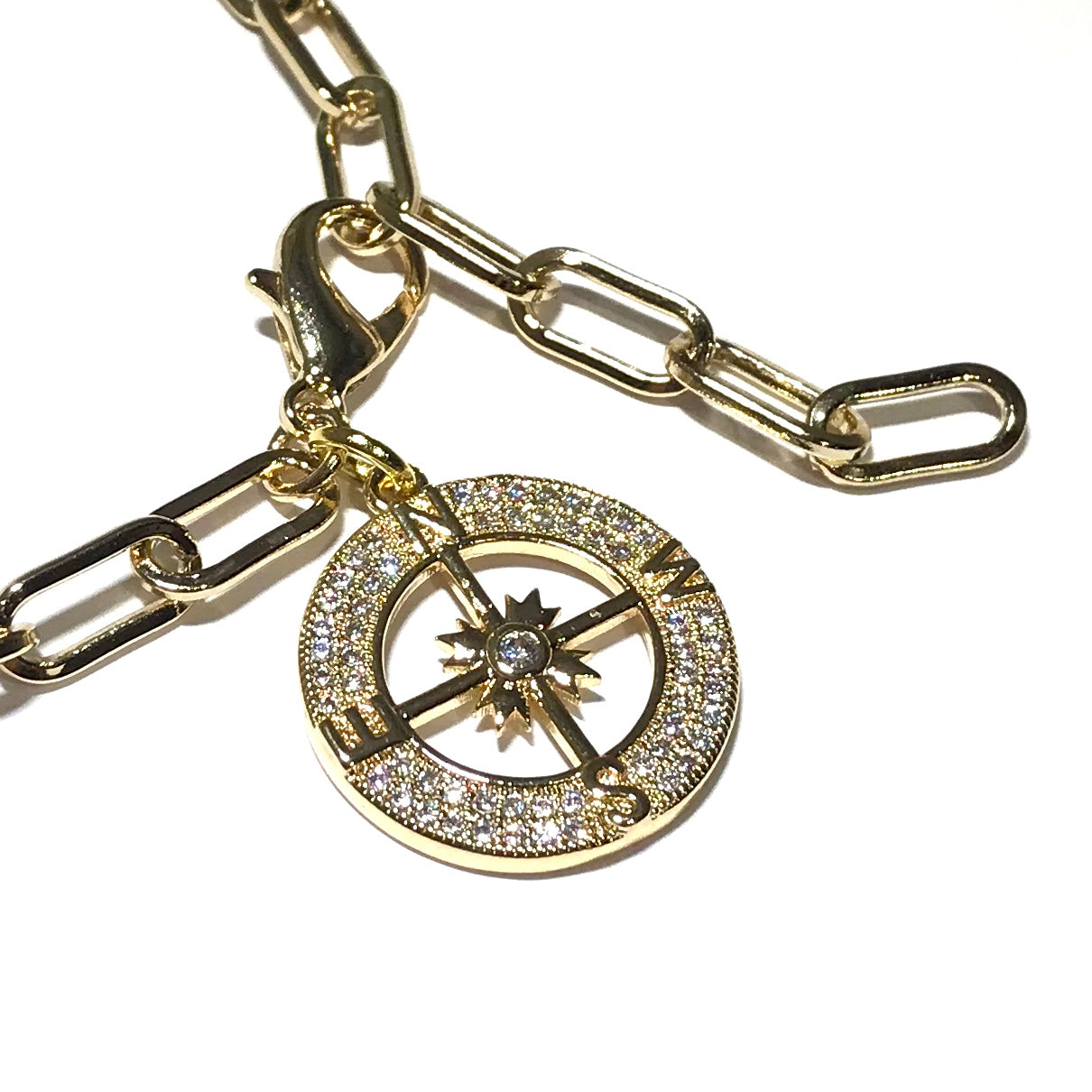 gull-glitter-kompassrose-maritim-armbånd