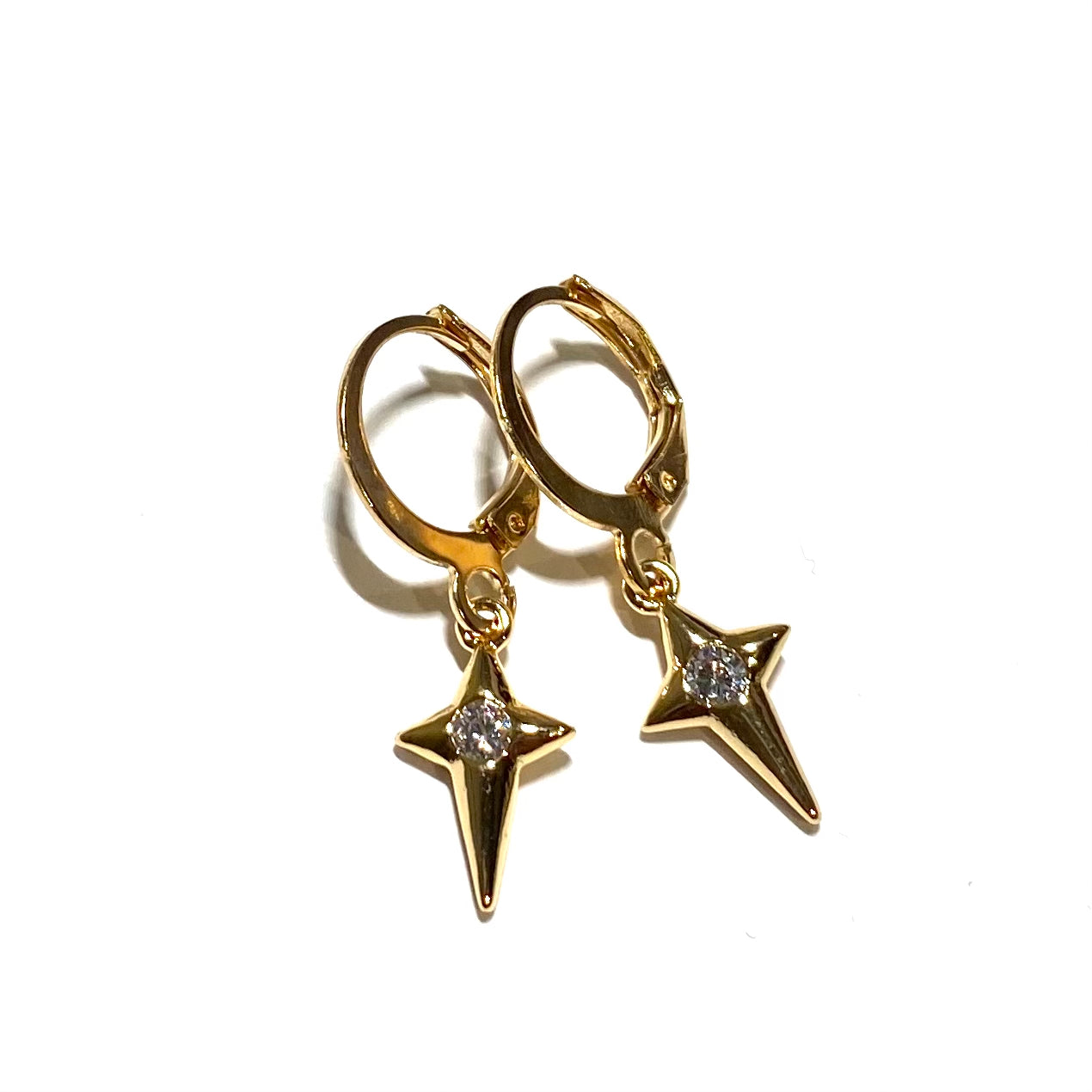 stjerne-glitter-gull-øreringer-øreanheng-ørepynt