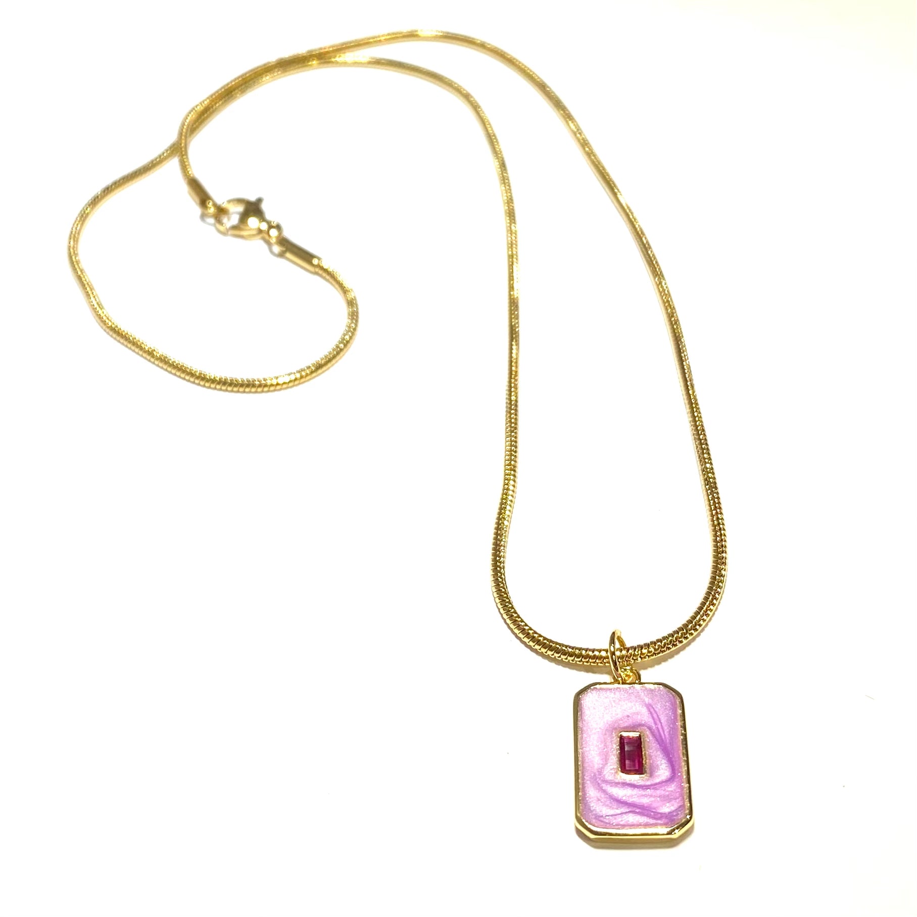 rosa-stål-gull-smykke-halskjede