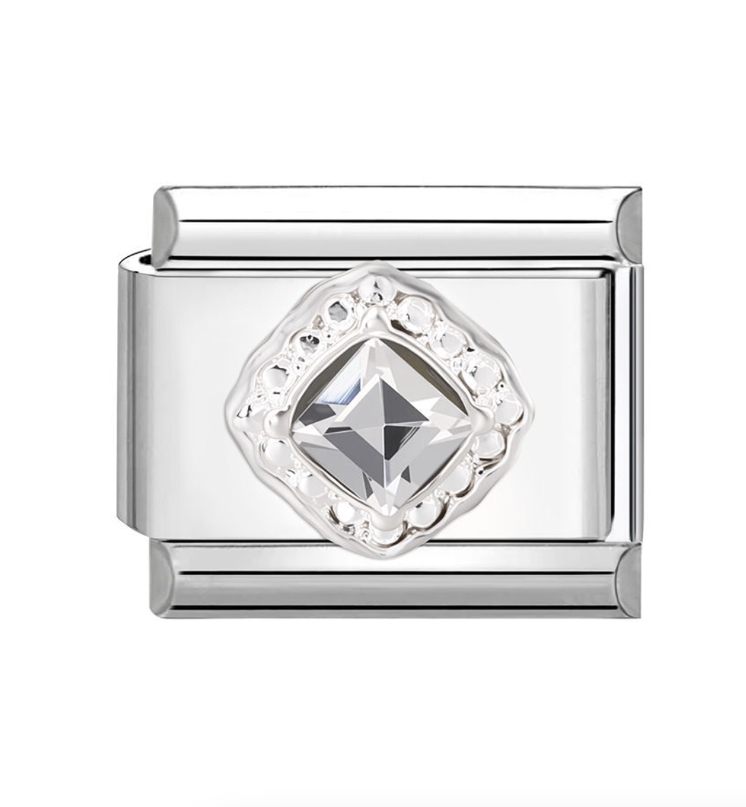 3943_cd Charm med firkantet rhinsten