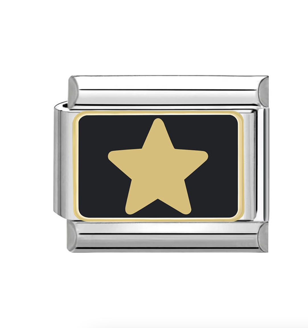 3970_cd Charm sort med gull stjerne