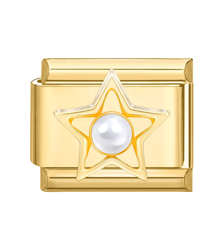 4077_cd Charm stjerne med perle