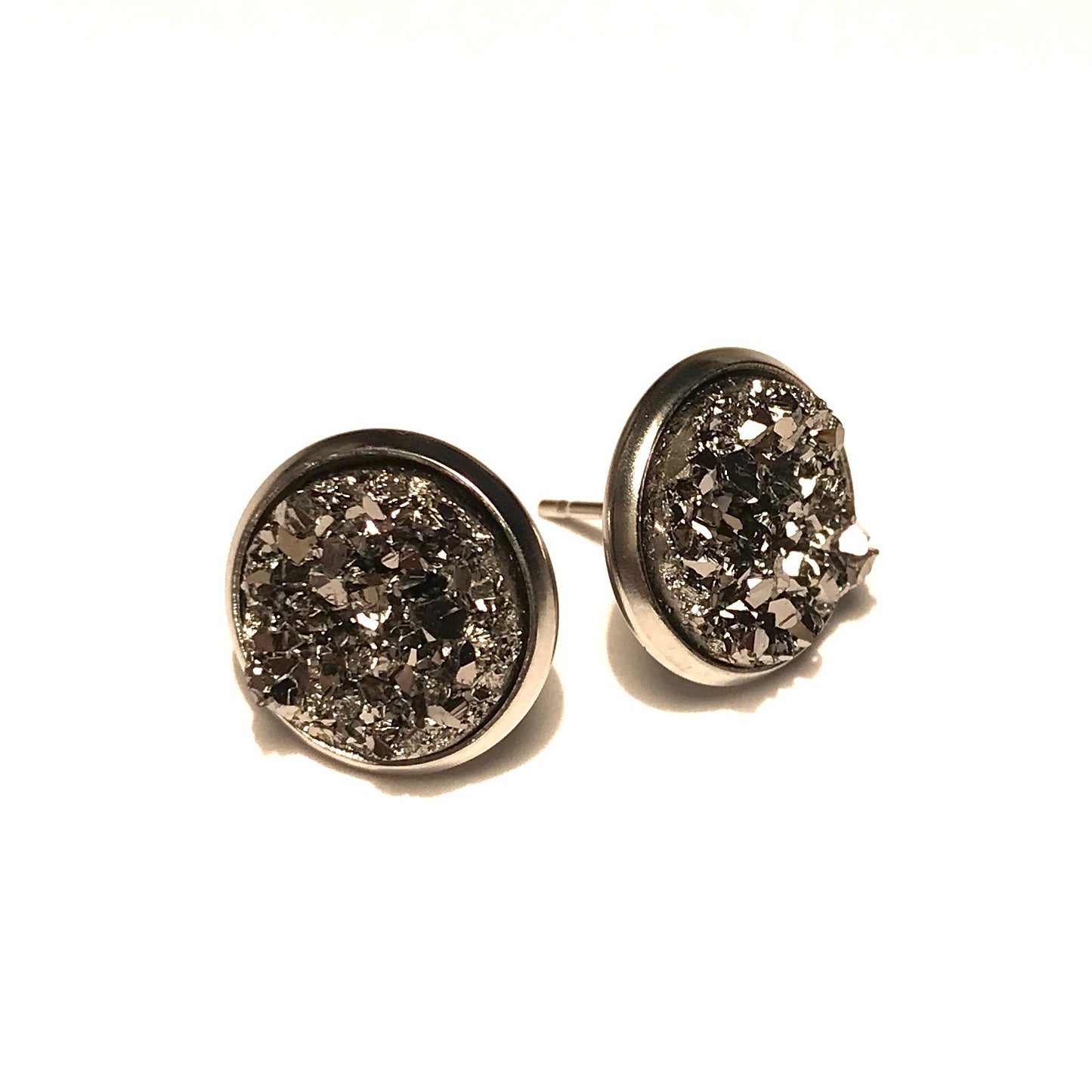 grå-glitter-stål-øredobber-ørepynt