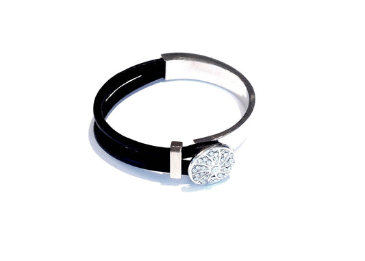 sort-lammeskinn-sølv-glitter-armbånd