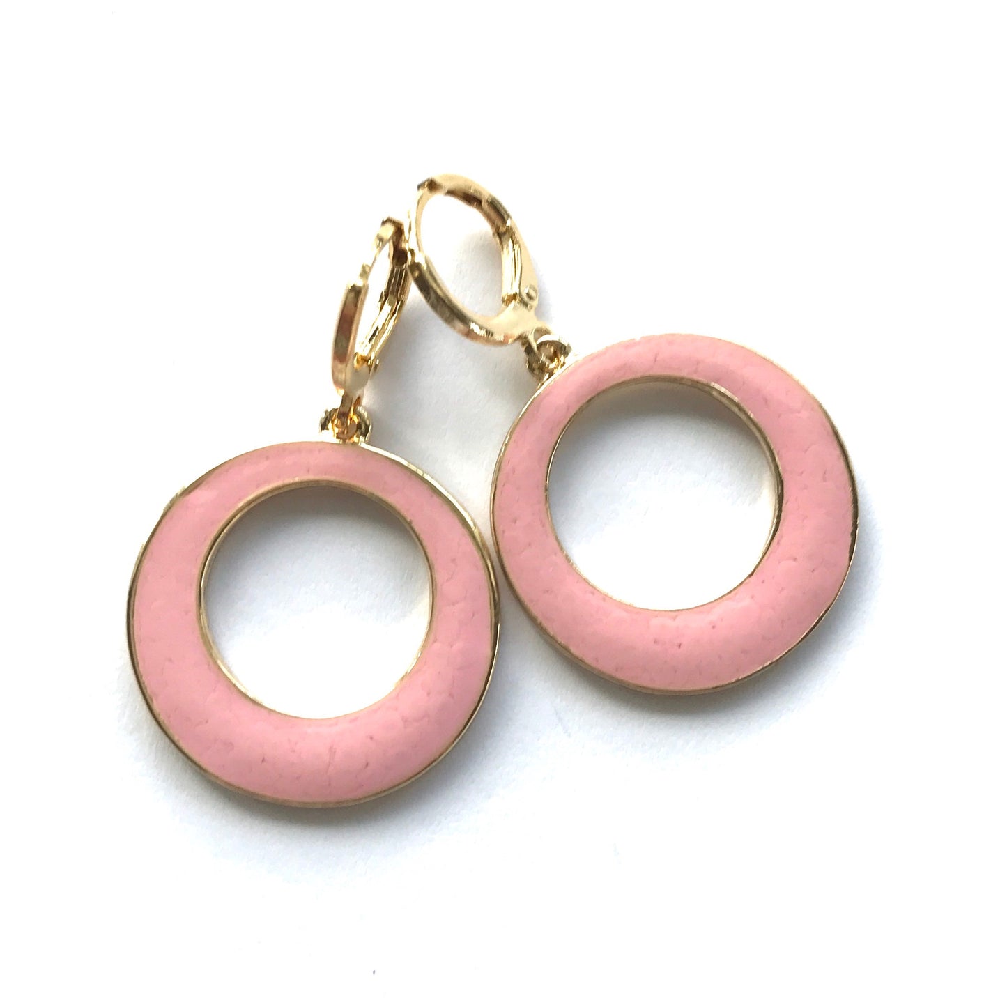 rosa-gull-øreringer-øreanheng-ørepynt