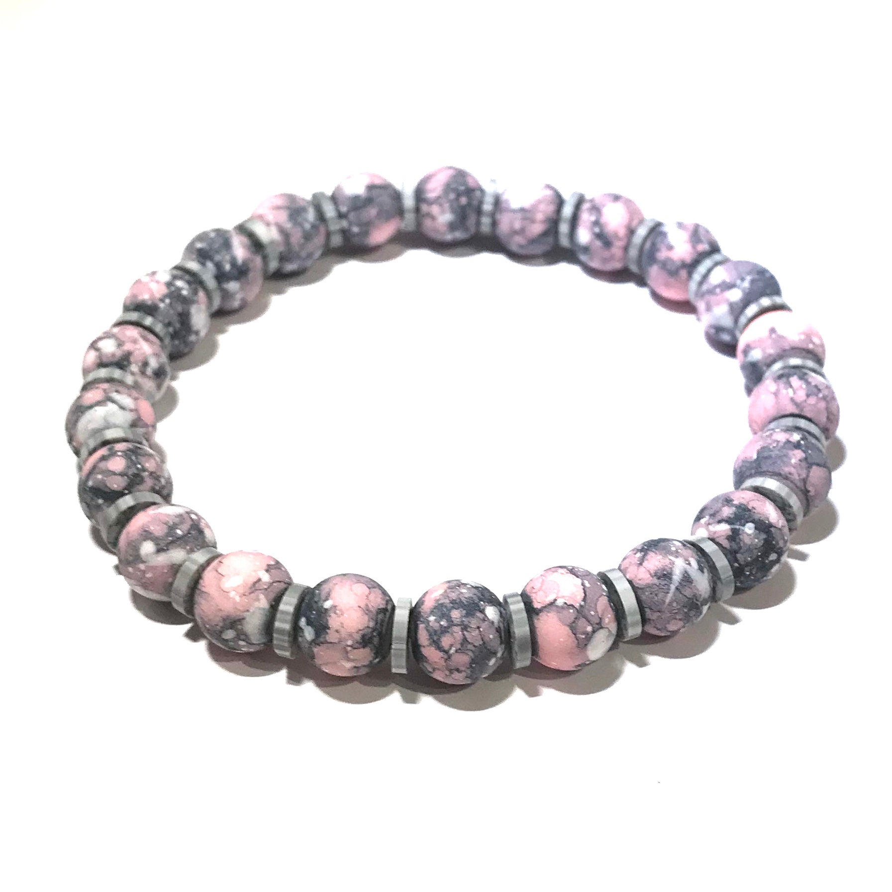 rosa-grå-polymer-leire-armbånd