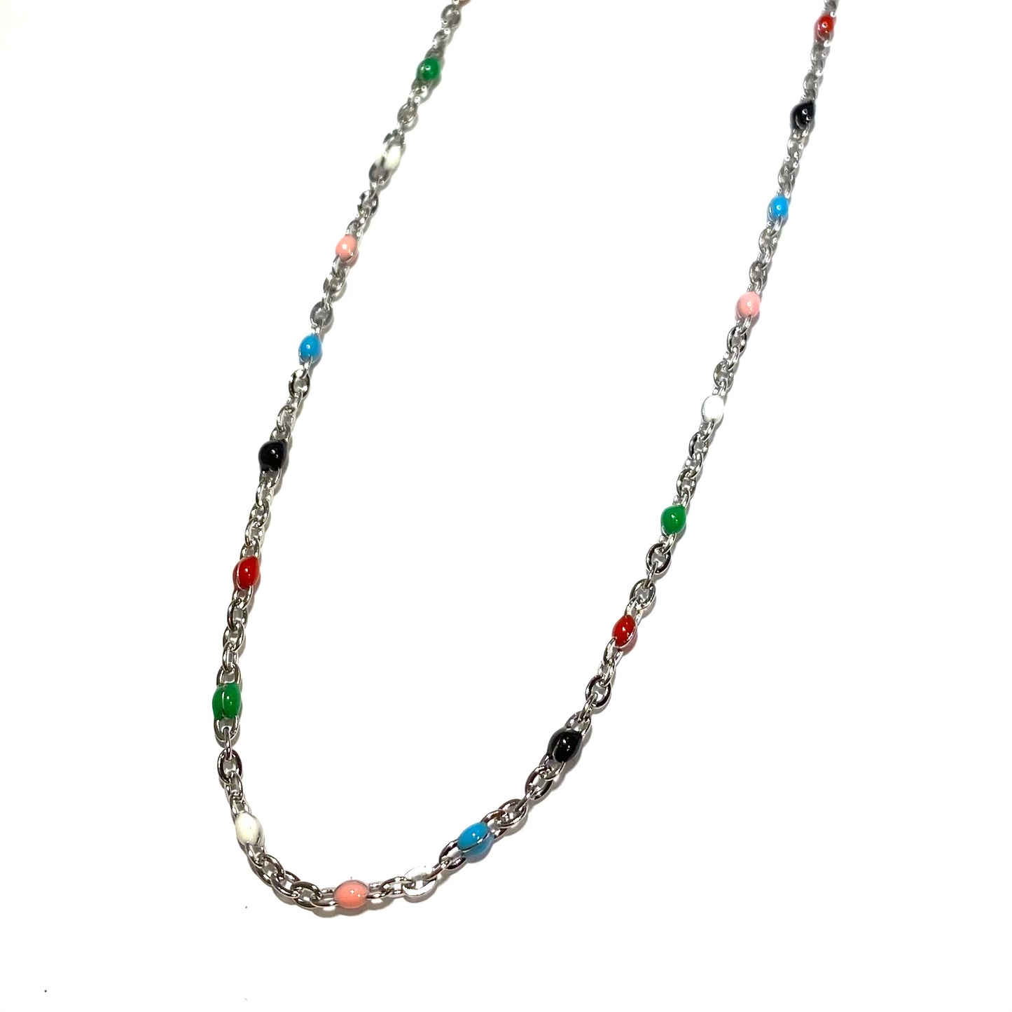 multifarget-sølv-stål-smykke-halskjede