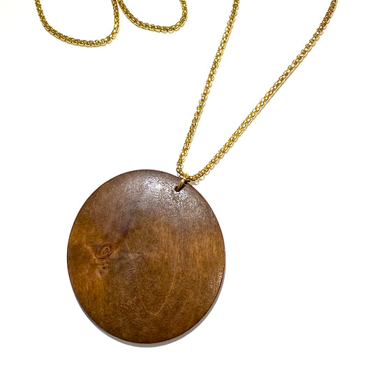 brun-tre-gull-stål-smykke-halskjede