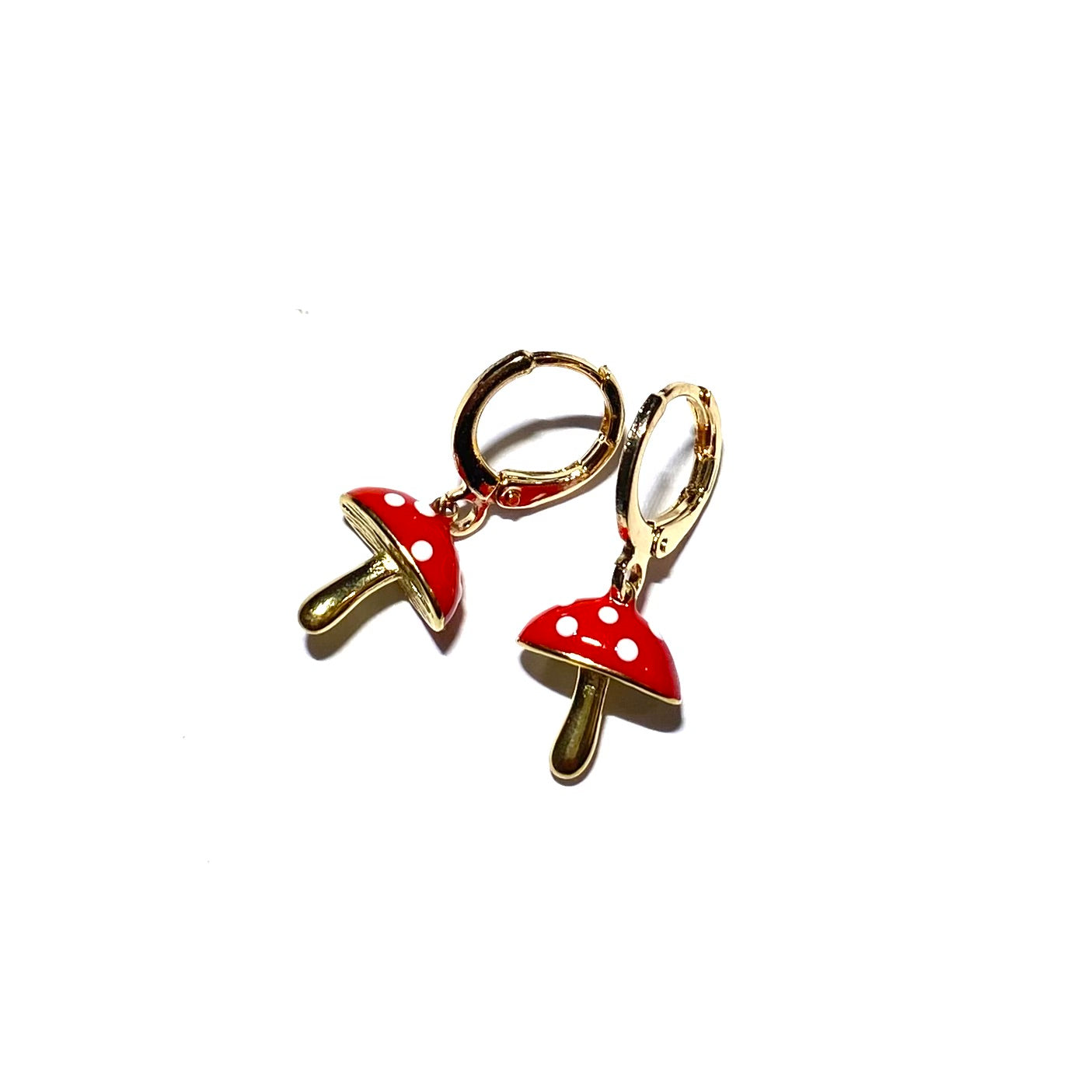 3831_o Øreringer med rød sopp