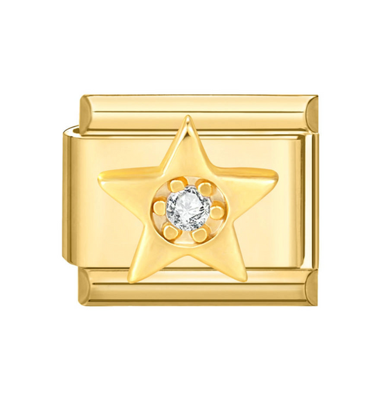 3955_cd Charm med rhinsten og stjerne