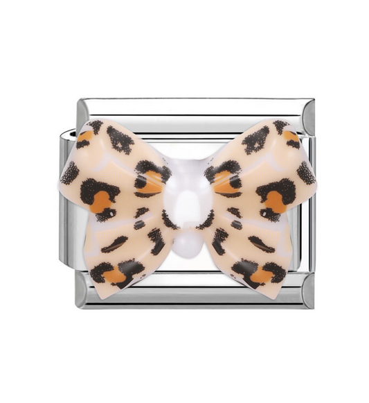 3969_cd Charm med leopard sløyfe