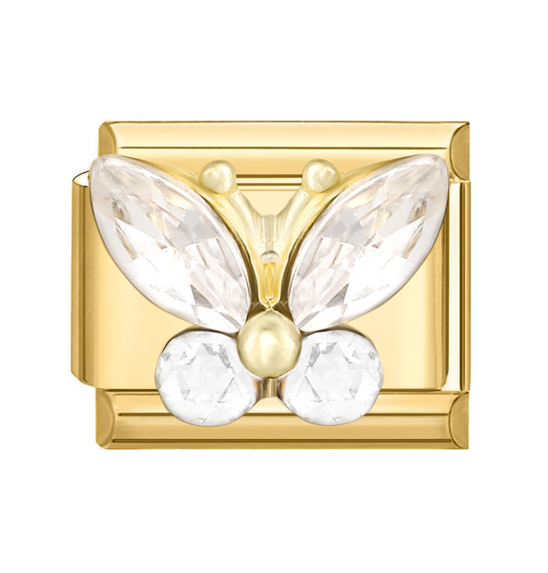 4074_cd Charm sommerfugl bling